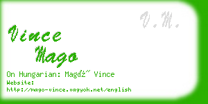 vince mago business card